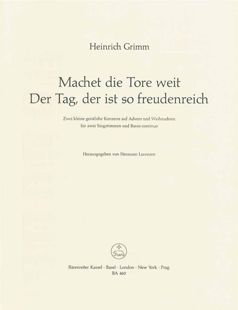 Machet die Tore weit -Der Tag-